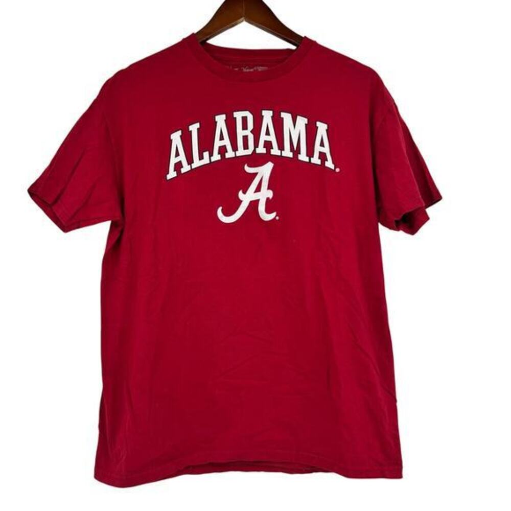 Alabama Crimson Tide T-Shirt Red Logo Short Sleeve Crew Neck Football Tee large
